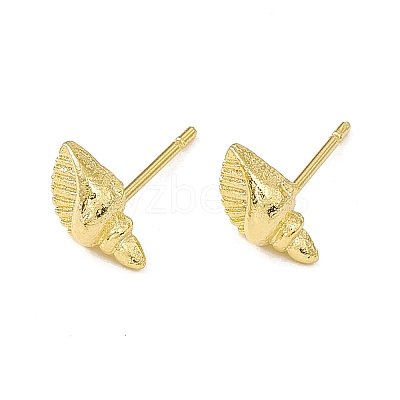 Brass Shell Shape Stud Earrings for Women KK-A172-37G-1