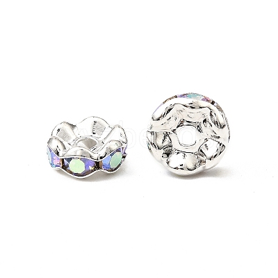 Brass Rhinestone Spacer Beads RB-A014-L8mm-28S-1
