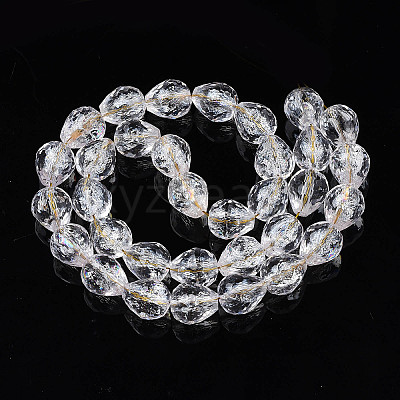 Transparent Crackle Glass Beads Strands X-GLAA-N051-04-1