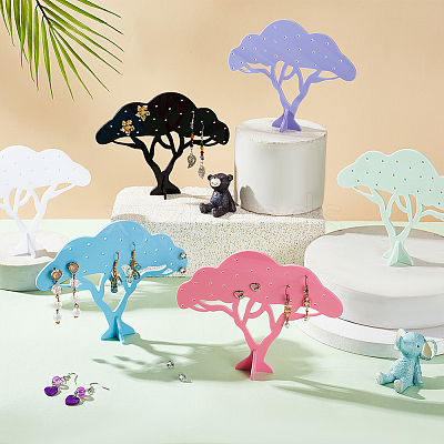6 Sets 6 Colors Acrylic Earring Display Stands EDIS-FH0001-10-1