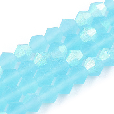 Imitate Austrian Crystal Bicone Frosted Glass Beads Strands EGLA-A039-T3mm-MB20-1