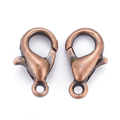 Red Copper Tone Zinc Alloy Lobster Claw Clasps X-E103-NFR-1