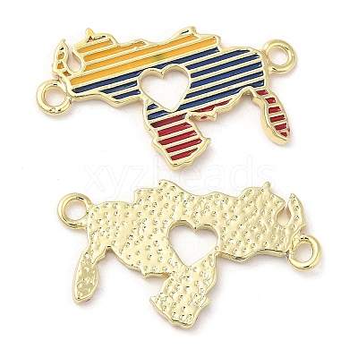 Rack Plating Brass Enamel Connector Charms KK-K332-33G-01-1