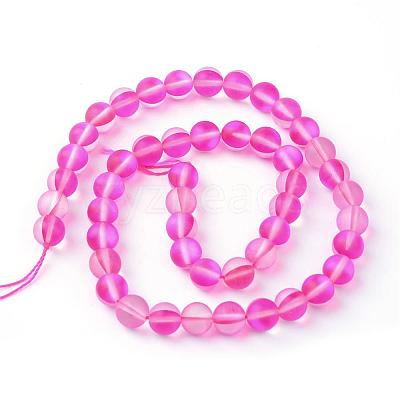 Synthetic Moonstone Beads Strands G-R375-10mm-A-1