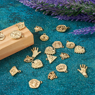 32Pcs 8 Style Alloy Pendants FIND-TA0002-10-1
