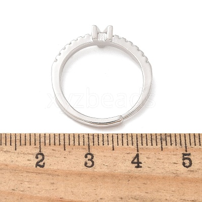 S925 Sterling Silver Adjustable Letter Rings for Women RJEW-M068-01P-V-1