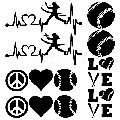 8 Sheets 4 Style Heart & Tennis Pattern Laser Style PET Waterproof Self-Adhesive Stickers STIC-GF0001-02A-1