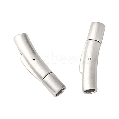 Tarnish Resistant Column 304 Stainless Steel Matte Bayonet Necklace Clasps STAS-I013-4mm-A-1