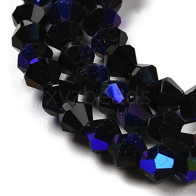 Transparent Electroplate Glass Beads Strands GLAA-F029-3mm-D02-1