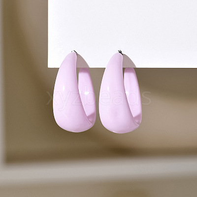 Acrylic C-Shape Stud Earrings FS-WG8BEC0-14-1