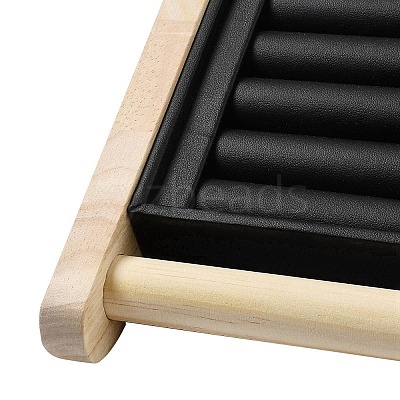 PU Leather with Wood Jewelry Display Stands NDIS-F004-03A-1