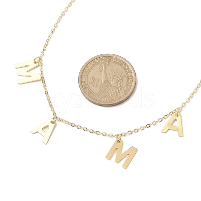 Mother's Day 304 Stainless Steel Letter MAMA Pendant Necklace NJEW-JN04702-1