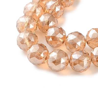Transparent Electroplate Glass Beads Strands EGLA-N002-34E-F01-1