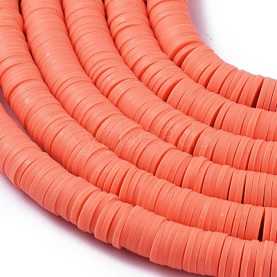 Flat Round Handmade Polymer Clay Beads CLAY-R067-8.0mm-19-1