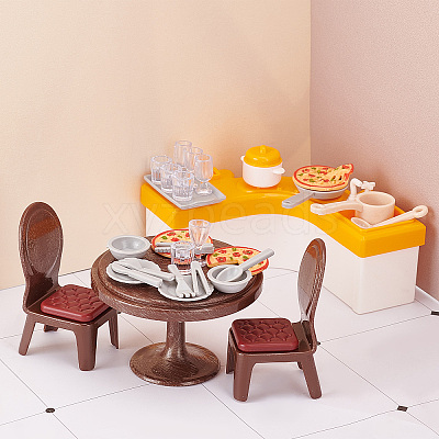 2 Style 2 Style Plastic Dollhouse Kitchen & Bathroom Accessories Set AJEW-CP0005-34-1