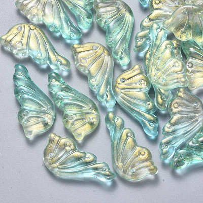 Transparent Spray Painted Glass Pendants GLAA-S190-010A-01-1