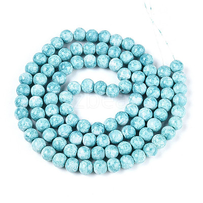 Baking Paint Glass Beads Strands DGLA-N016-8mm-08-1