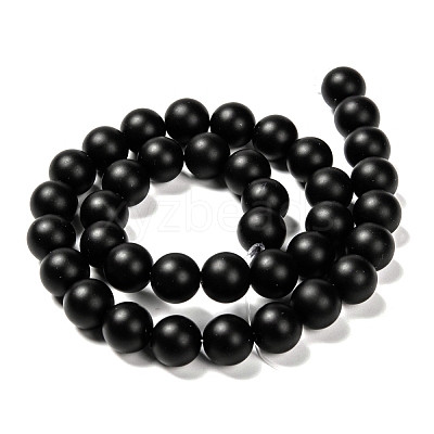 Natural Black Agate Beads Strands G-D543-10mm-1