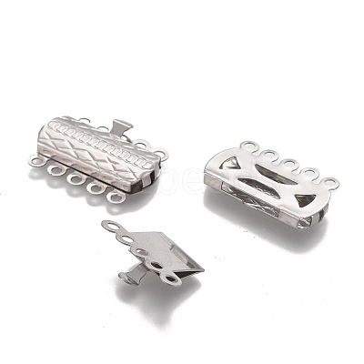 Tarnish Resistant 304 Stainless Steel Box Clasps STAS-P249-03P-1