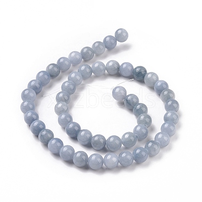 Natural Yellow Jade Beads Strands G-G598-8mm-YXS-18-1