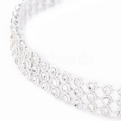 3 Row Crystal Rhinestone Choker Necklace NJEW-F289-04B-P-1