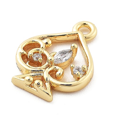 Brass Micro Pave Cubic Zirconia Pendants KK-H511-01G-01-1