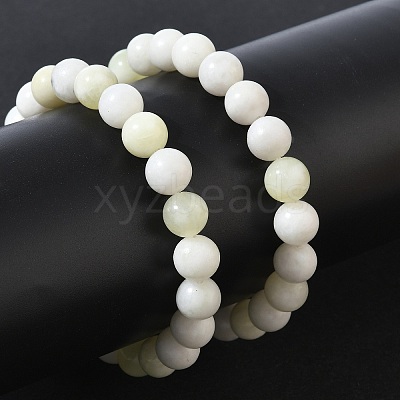 Natural Jade Round Beaded Stretch Bracelets GG-CBA12F1-02A-13-1