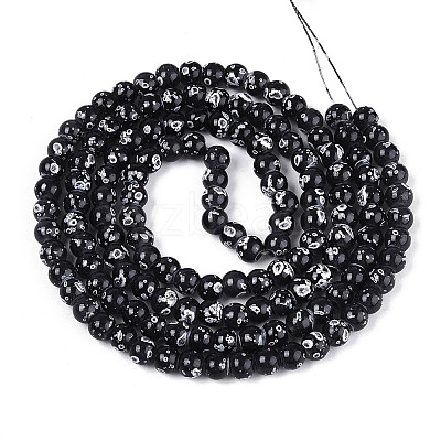 Baking Paint Glass Beads Strands DGLA-N015-6mm-10-1