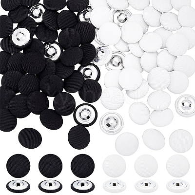 100Pcs 2 Colors 1-Hole Cloth Buttons DIY-NB0014-37-1