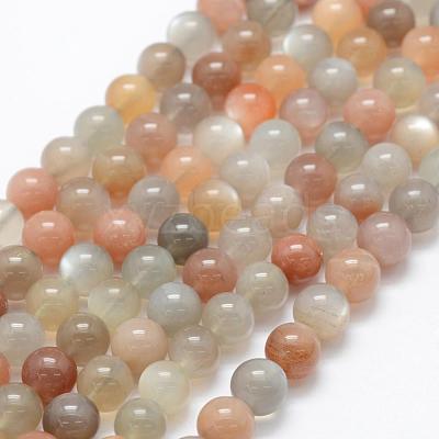 Natural Multi-Moonstone Beads Strands G-P322-43-8mm-1