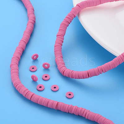 Handmade Polymer Clay Beads Strands CLAY-R089-6mm-051-1
