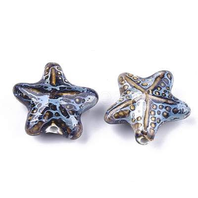 Handmade Porcelain Beads X-PORC-S498-33B-1
