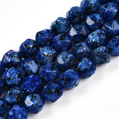 Dyed Natural Sesame Jasper Beads Strands G-T139-8mm-47G-1