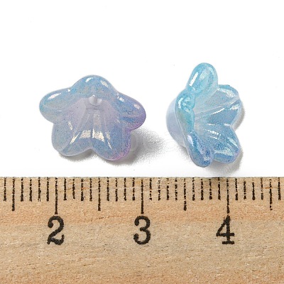 Iridescent Acrylic Bead Caps X-OACR-C021-08B-1