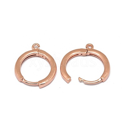 Brass Huggie Hoop Earring Findings PALLOY-F249-19RG-1