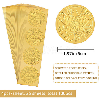 Self Adhesive Gold Foil Embossed Stickers DIY-WH0211-259-1