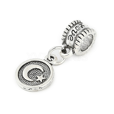 Rack Plating Brass European Dangle Charms KK-R200-14AS-1