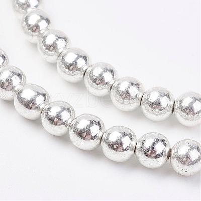 Non-magnetic Synthetic Hematite Bead Strands G-P262-20-6mm-S-1