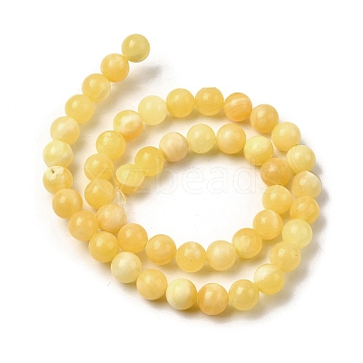 Natural Yellow Jade Beadd Strands X-G-A274-A01-8mm-1