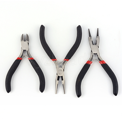 3Pcs 45# Carbon Steel DIY Jewelry Plier Sets PT-R010-11-1