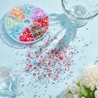 80G 8 Colors Glass Seed Beads GLAA-GO0001-20A-1