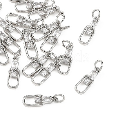 SHEGRACE Brass Micro Pave Clear Cubic Zirconia Charms XGRQ4N378-726P-1