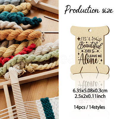 14Pcs 14 Style Plywood Thread Winding Boards WOOD-WH0060-05-1