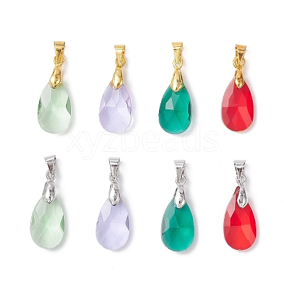 Brass Glass Pendants PALLOY-JF04501-1