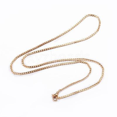 304 Stainless Steel Curb Chain Necklaces NJEW-P147-05G-1