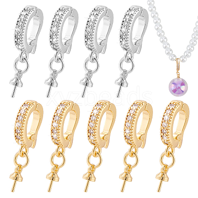 10Pcs 2 Colors Brass Crystal Rhinestone Fold Over Clasps FIND-PH0020-87-1