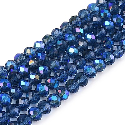 Electroplate Glass Beads Strands EGLA-A044-T4mm-L12-1