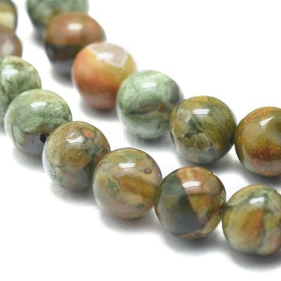 Natural Rhyolite Jasper Beads Strands G-F674-03AB-6mm-1
