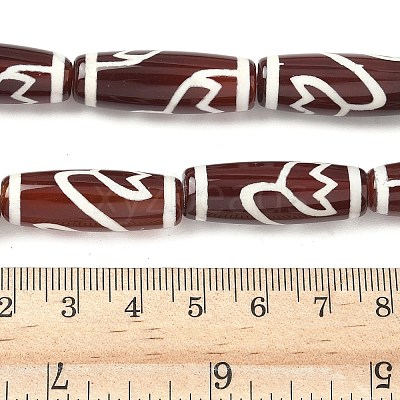 Rice Shape Tibetan Style dZi Beads Strands G-A269-A13-01-1