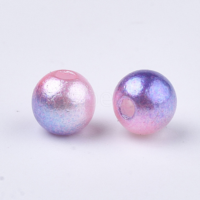 Rainbow ABS Plastic Imitation Pearl Beads OACR-Q174-6mm-13-1